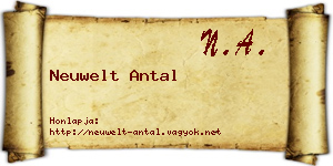 Neuwelt Antal névjegykártya